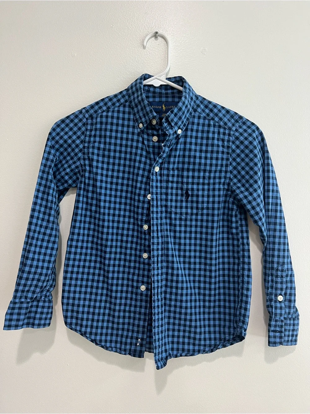 Ralph Lauren Blue and Black Gingham Button-Down Shirt